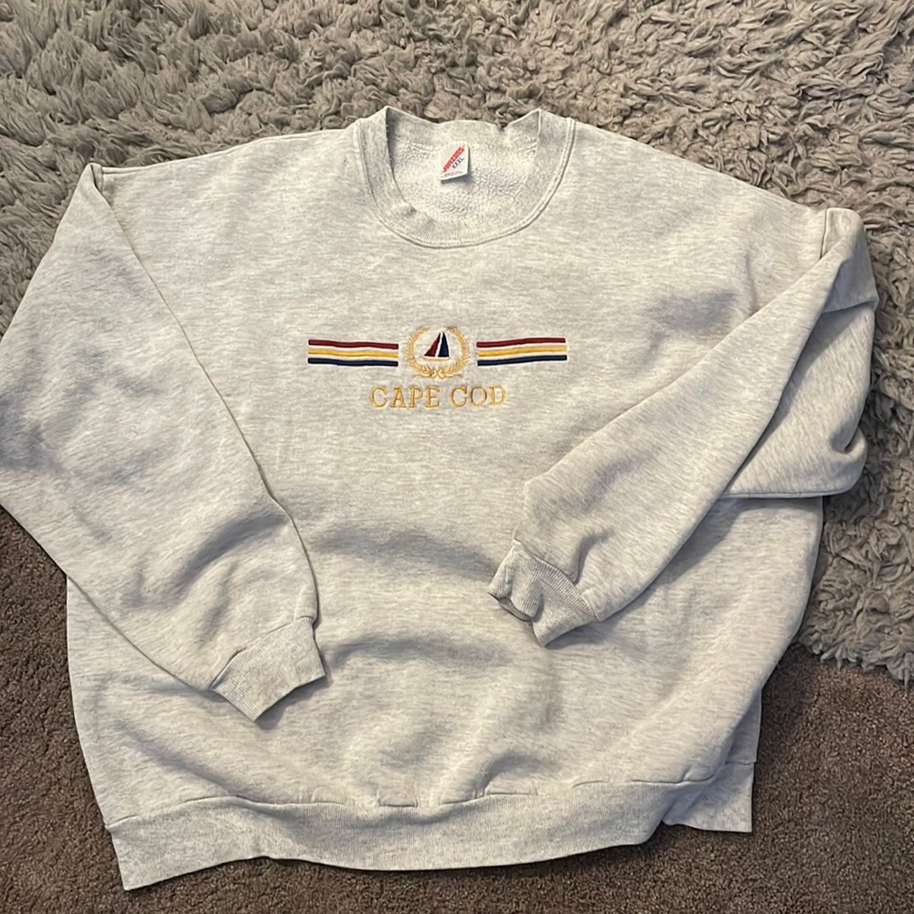 Vintage worn in cape cod embroidered crewneck sweatshirt